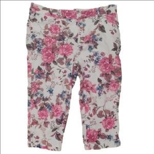 St. John Bay Womens 14 White And Pink Floral Capri